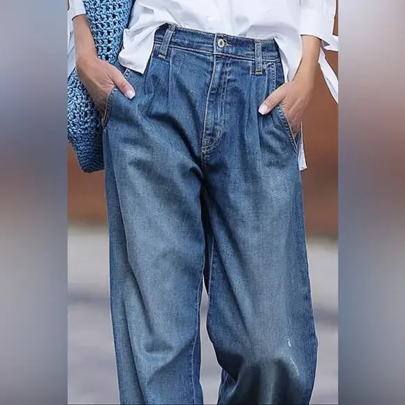 NWT paperbag loose jeans - Picture 2 of 16